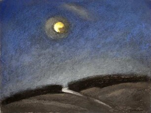 Mond über dem Feld