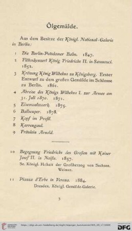Ölgemälde (Nr. 1-39)
