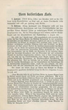 Vom kaiserlichen Hofe