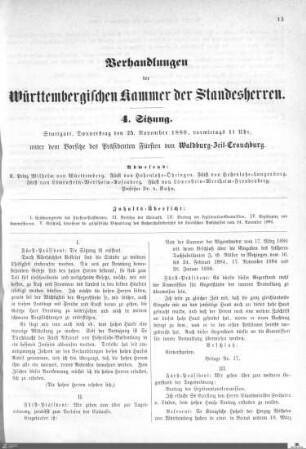 4. Sitzung, Stuttgart, 25.11.1886