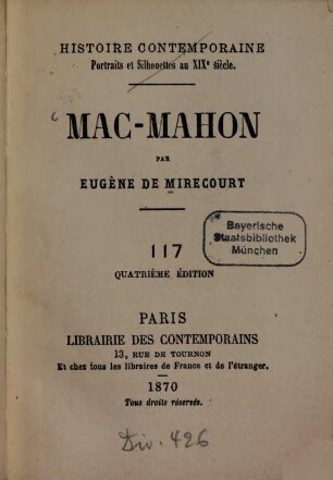 Mac-Mahon par Eugène de Mirecourt