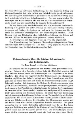 Untersuchungen über die lokalen Schwankungen des Erdpotentials