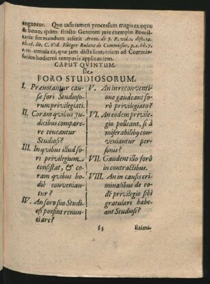 Caput Quintum. De Foro Studiosorum.