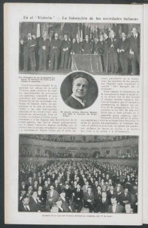 En el "Victoria".- La federación de las sociedades italianas