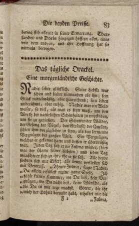 Das tägliche Orackel. Eine morgenländische Geschichte.