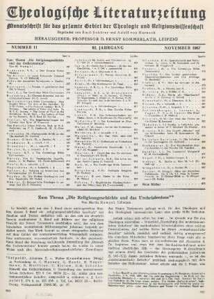 801-814 Zum Thema "Die Religionsgeschichte und das Urchristentum