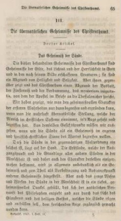 65-90 Die übernatürlichen Geheimnisse des Christenthums : dritter Artikel
