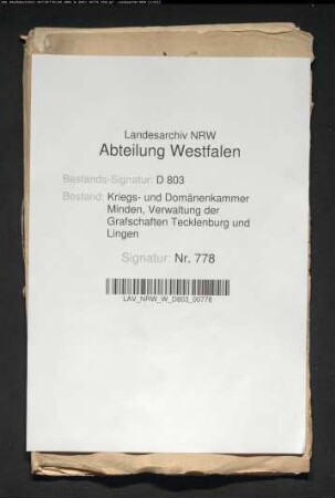 Errichtung eines Heuerhauses von dem Kolonen Determeyer zu Alstedde, Kirchspiels Ibbenbüren