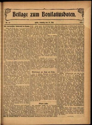 Zweite Ausgabe vom Sonntag, den 29. Mai 1910.
