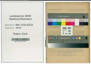 Entnazifizierung Erich Peters , geb. 07.03.1911 (Bergmann)