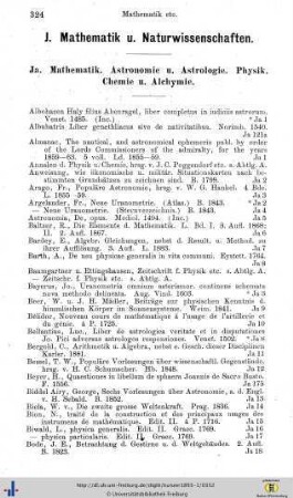 I. Mathematik u. Naturwissenschaften.
