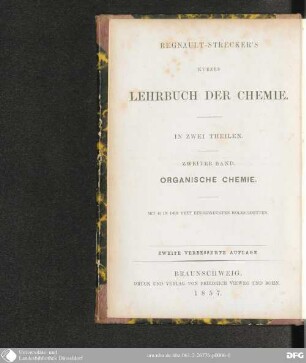 2: Kurzes Lehrbuch der organischen Chemie