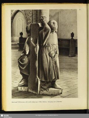 Koch und Kellermeister als Leuchterträger (um 1330). Dahinter Aufgang zum Lektorium