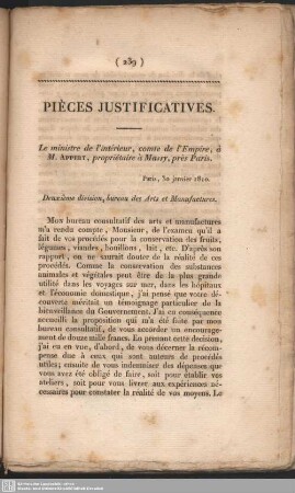 Piéces justificatives