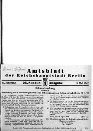 26. Sonder-Ausgabe, 5. Mai 1942