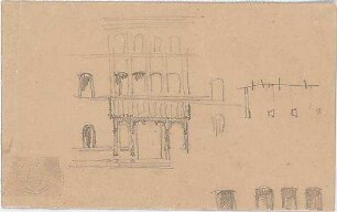 Voit, August von; unbestimmte Zeichnungen - Fassade (Teilansicht, Details)