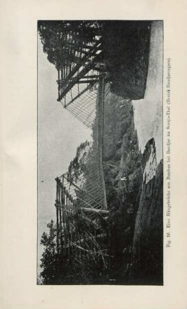 Fig. 16. Eine Hängebrücke aus Bambus bei Bandjar im Serajo-Thal (Bezirk Bandjarnegara)
