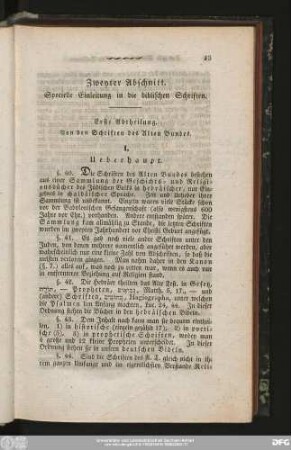 Zweyter Abschnitt. Specielle Einleitung in die biblischen Schriften.