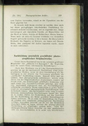 Nachbildung gesetzlich geschützter photographisches Originalwerke