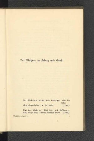 Der Mahner in Scherz und Ernst.