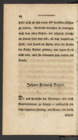 Johann Friedrich Bahrdt.