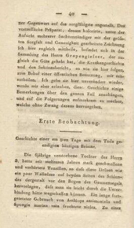 Erste Beobachtung