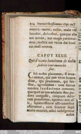 Caput XXXII. Quòd vana hominum de nobis iudicia contemnauda sint.