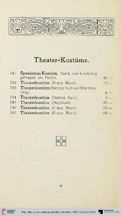 Theater-Kostüme (Nr. 741-747)