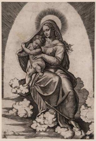 Maria mit dem Jesuskind, auf Wolken thronend (Madonna di Foligno)