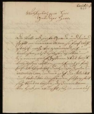 Brief von Louise Müller an Johann Friedrich von Uffenbach, Darmstadt, 15.2.1740