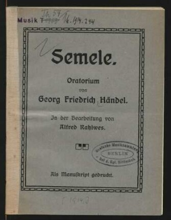 Semele : Oratorium