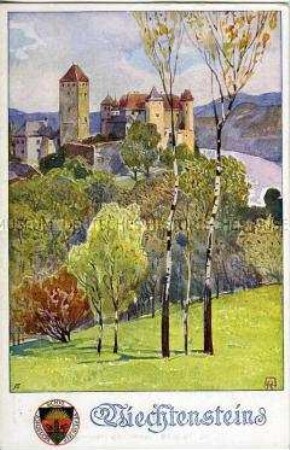 Burg Liechtenstein, Postkarte des Deutschen Schulvereins Nr.296