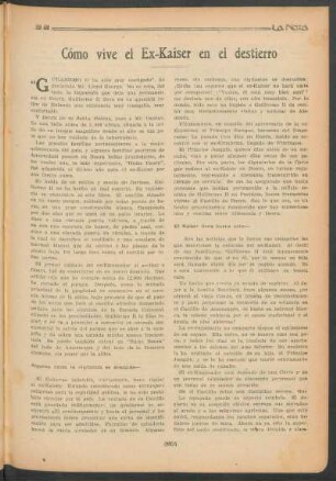 Cómo vive el Ex-Kaiser en el destierro