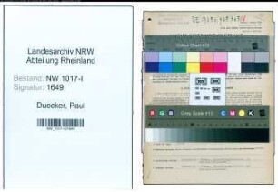 Entnazifizierung Paul Duecker , geb. 26.06.1905 (Gravurenmeister)