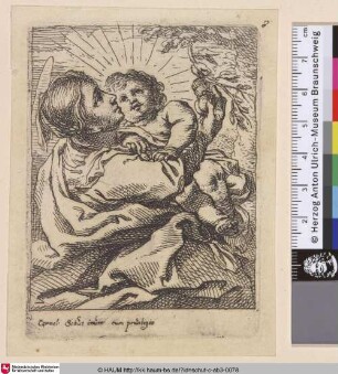 [Maria pflückt dem Kind einen Apfel; Virgin and Child, sitting half-length, turned right]