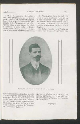 [Fotogravura do] Washington Luiz Pereira de Souza - Secretario da Justiça