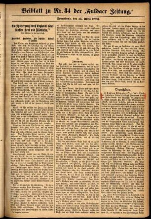 Ausgabe vom Samstag, den 14. April 1883.