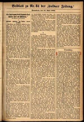 Ausgabe vom Samstag, den 14. April 1883.