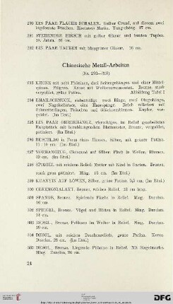 Chinesische Metall-Arbeiten (Nr. 293-316)