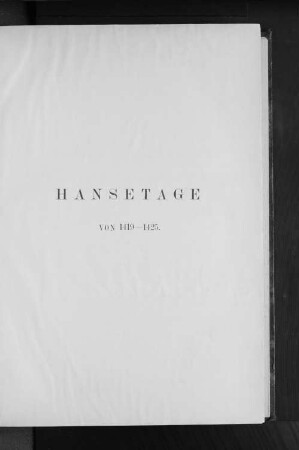 Hansetage von 1419 - 1425.