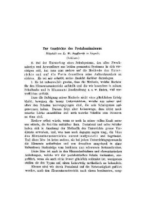 Zur Geschichte des Pestalozzianismus : Schluß