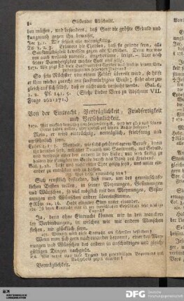 Von der Eintracht, Verträglichkeit, Friedfertigkeit und Versöhnlichkeit.