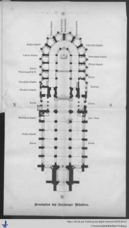 Grundplan des Freiburger Münsters.