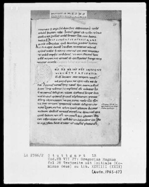 Gregorius Magnus, Moralia pars 6 — Initiale D(ominus deus), Folio 28recto