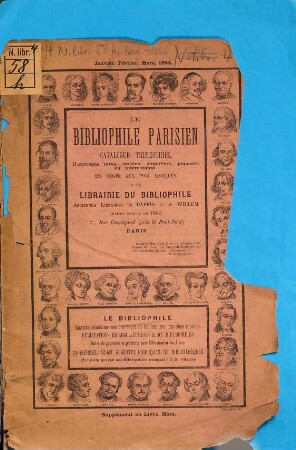 Le bibliophile parisien : Catalogue trimestriel d'ouvrages rares, curieux ... en vente à la Librairie du Bibliophile. 1886,1/3