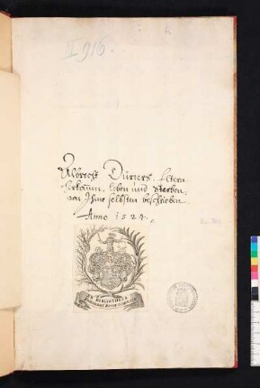 Familienchronik mit dem radierten Bildnis des Albrecht Dürer d.Ä.