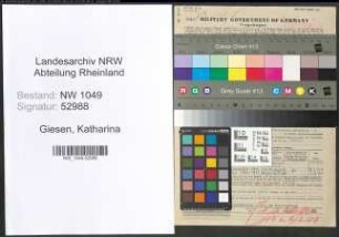 Entnazifizierung Katharina Giesen , geb. 21.04.1920 (Lehrerin)