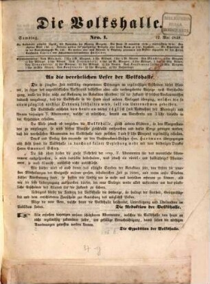 Die Volkshalle. 1849, 1849, 12. Mai - 30. Sept.