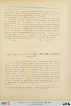8: Über einen angeblichen Ausspruch des Lysipp