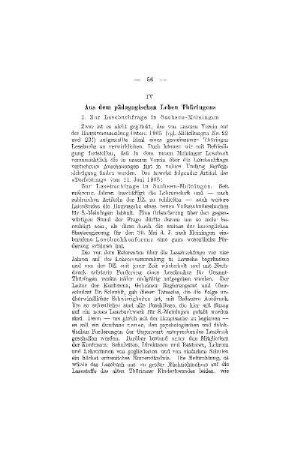 Aus dem pädagogischen Leben Thüringen